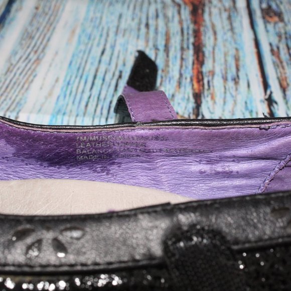 Jambu Muse Black Leather Mary Jane Style Wedge Shoes Size 7 M - Picture 7 of 9